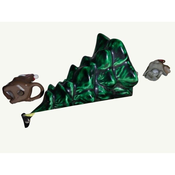 Small Ceramic Christmas Tree With Mice and Bear Figurines - Picture 11 of 11